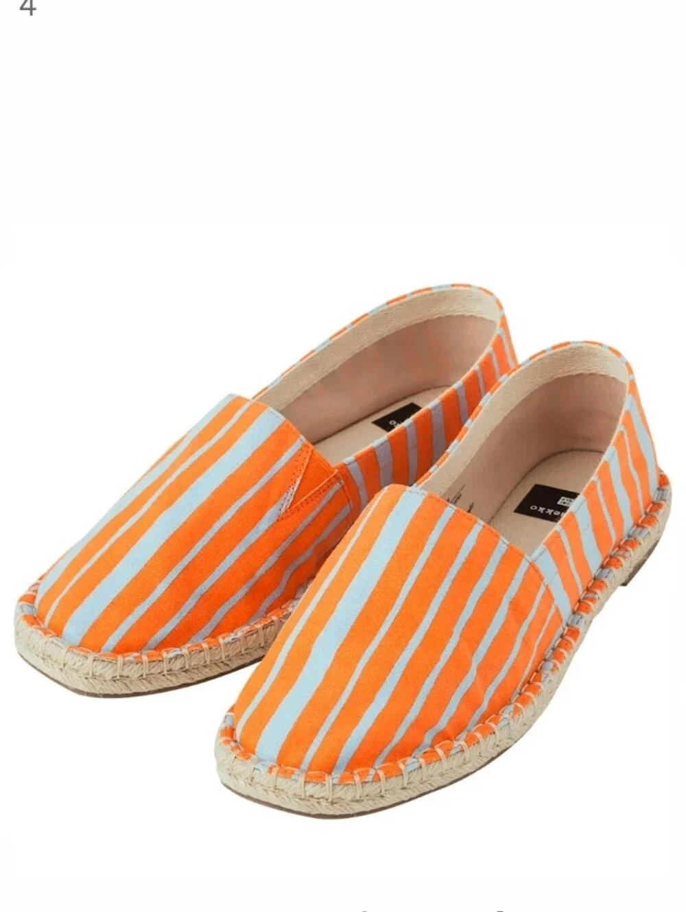Marimekko x Uniqlo Women's Orange Blue Striped Comfy Espadrilles Size Medium 6.5